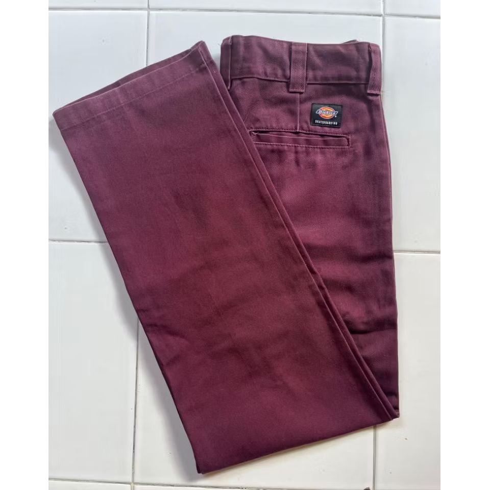 LONG PANTS DICKIES SKATEBOARDING MAROON WORK PANTS