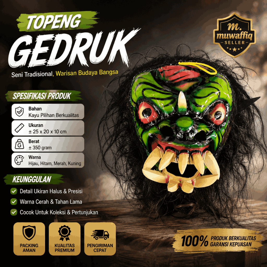 TOP SALE Topeng Gedruk / Gedruk Mika / Topeng Buto Rampak / Topeng Gedruk Mika / Gedruk / Topeng Ged