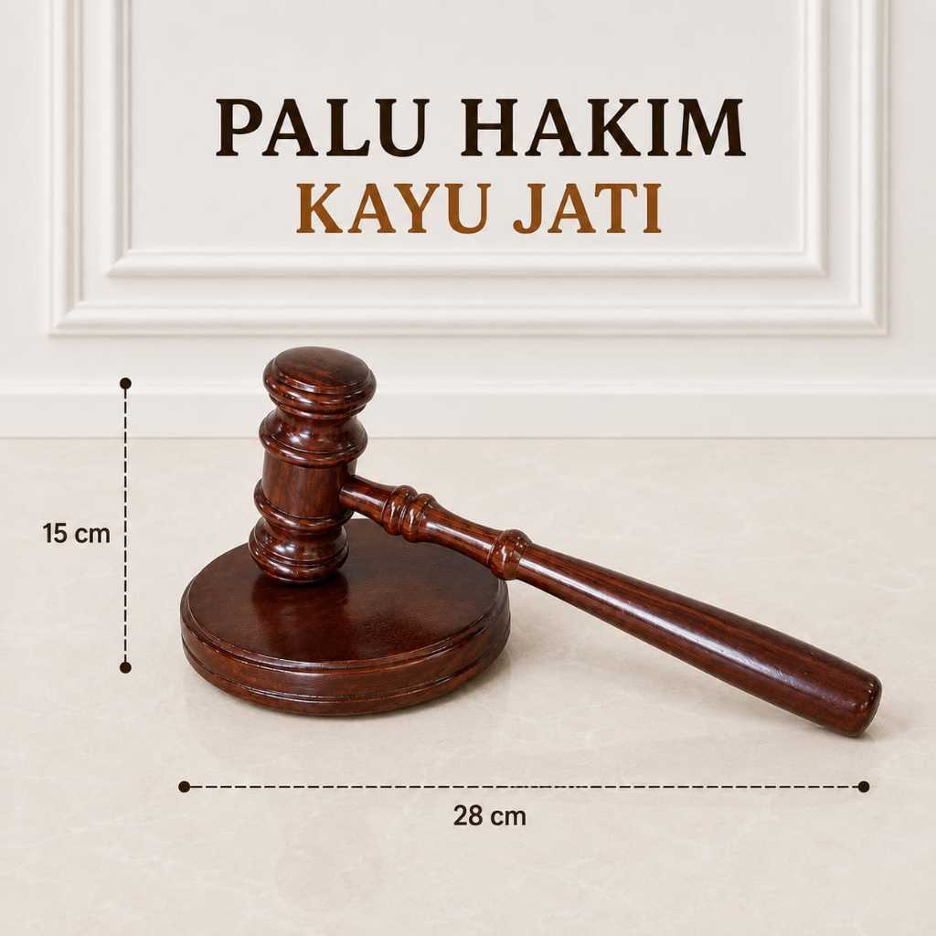 Palu Hakim Kayu Jati | Palu Sidang Kayu + Tatakan Alas Sidang