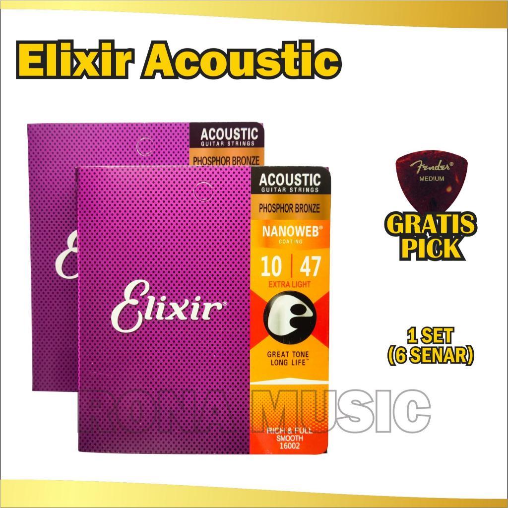 Senar Gitar Akustik Phosphor Bronze Elixir - 1 Set Anti Karat