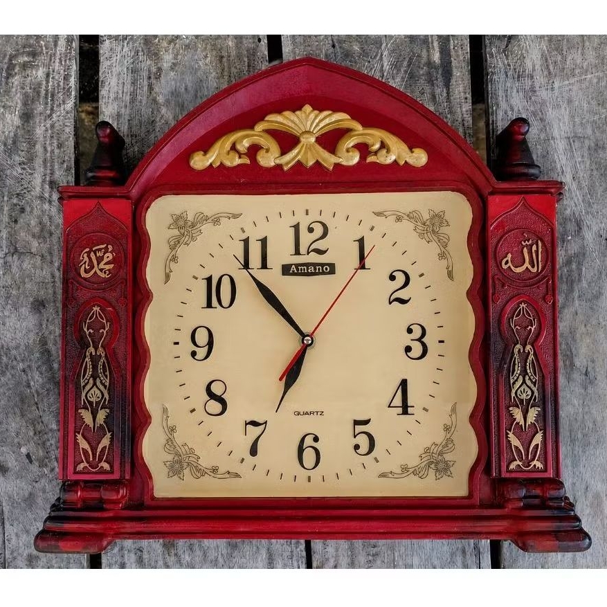 Jam dinding masjid merk "AMANO" jadul lawas vintage normal