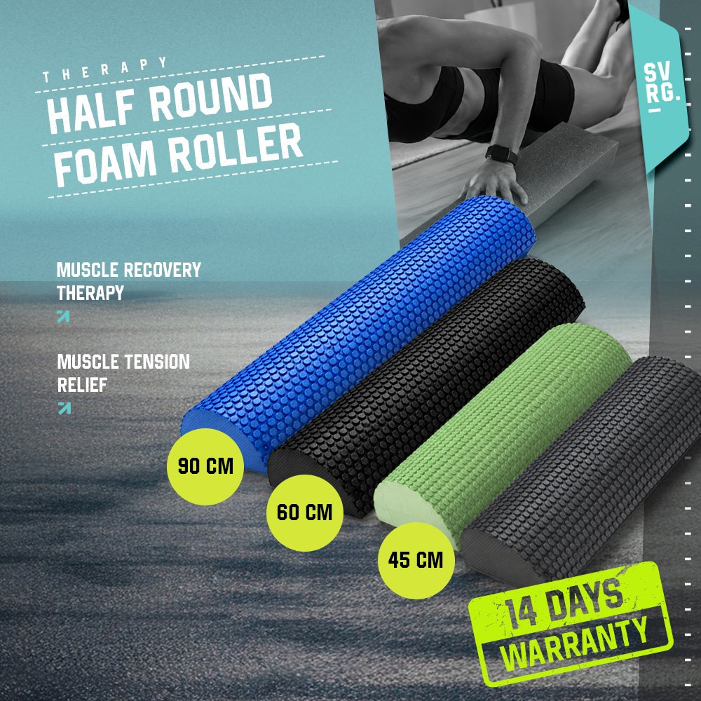 SVRG Half Round Foam Roller EVA - Yoga Roller - Massage Roller - Alat Pijat Otot - Muscle Recovery -