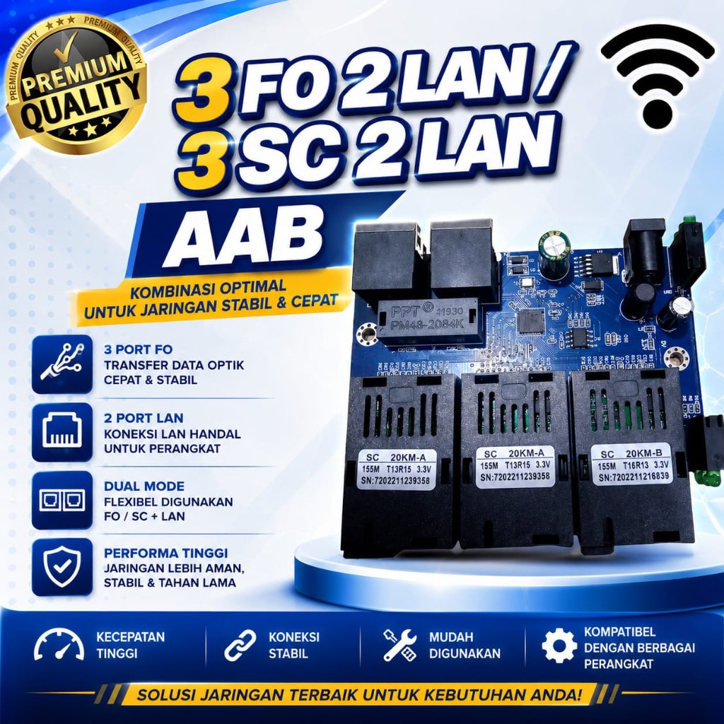 KONVERTER 3 FO 2 LAN PCB CONVERTER