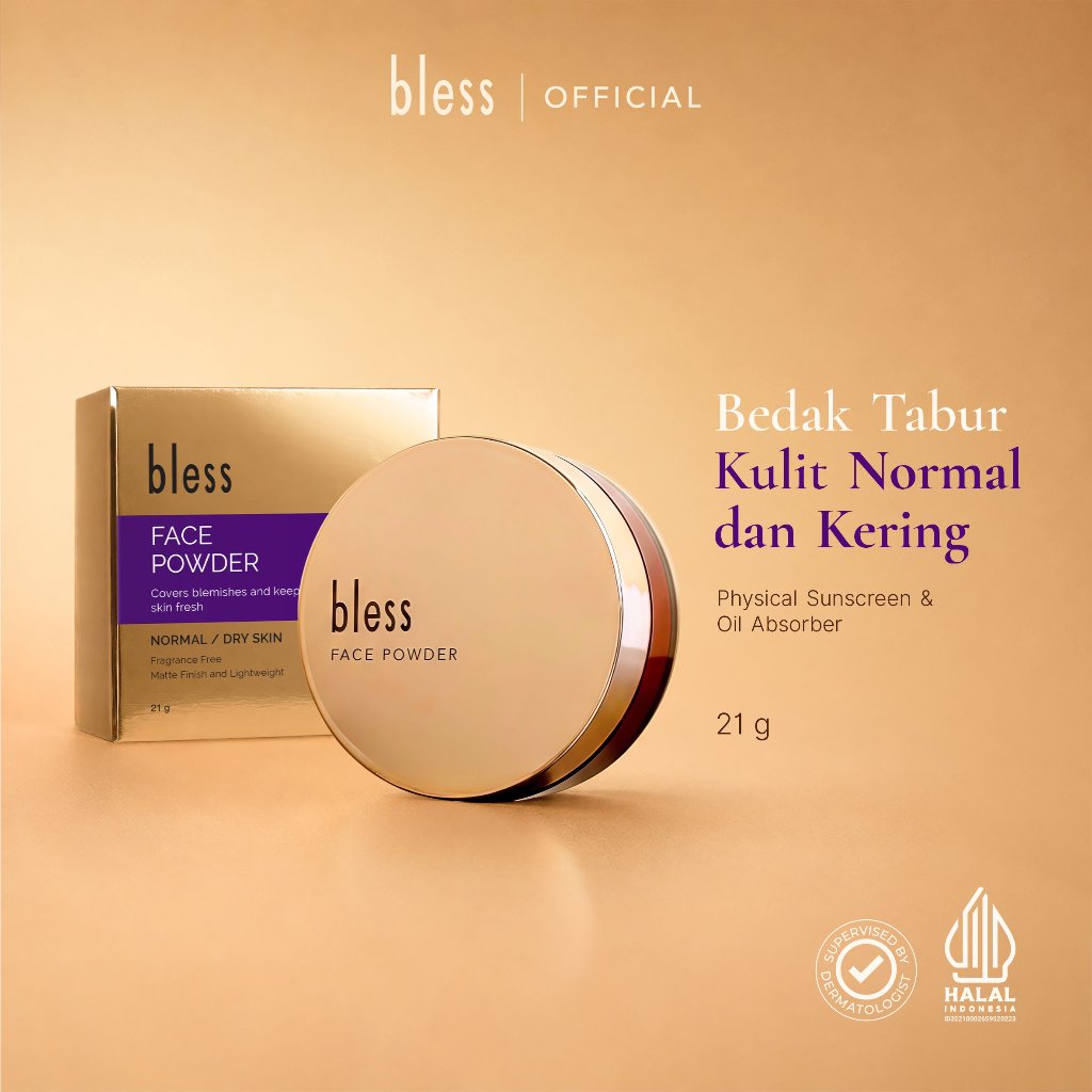 Bless Face Powder 21gr | Bedak Tabur - Kulit Normal/Kering