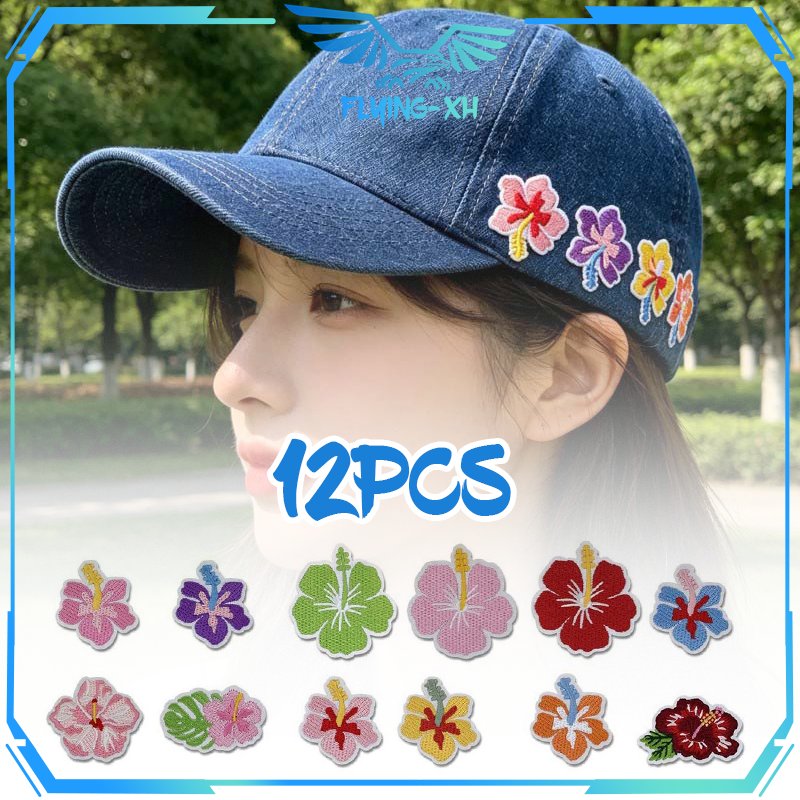 Bordir Patch Bunga 12pcs Patch Bunga Bordir Tempel Patch Embroidery DIY Bordir Tempelan Bordir Aplik