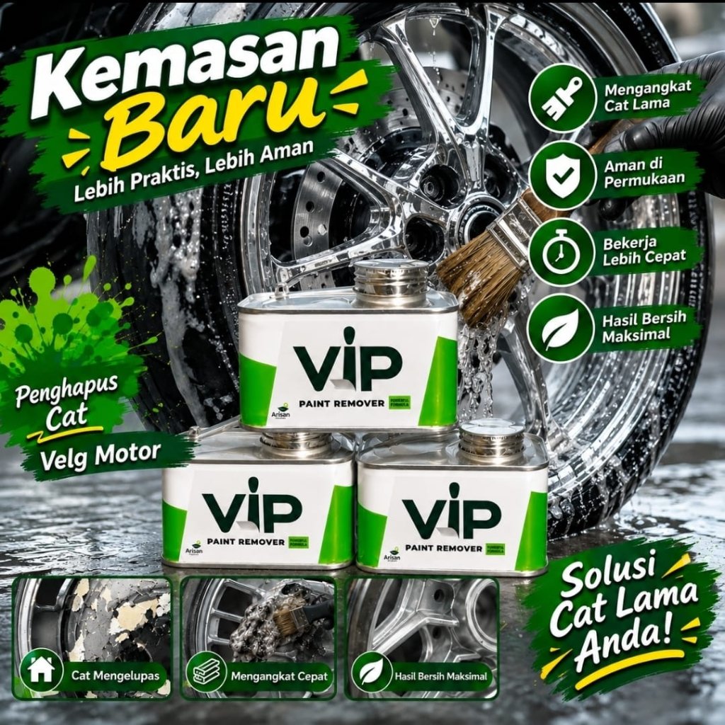 PENGHAPUS CAT VIP PENGHILANG PENGLUPAS CAT KAYU BESI ALUMUNIUM KUNINGAN PAINT REMOVER ISI 250CC