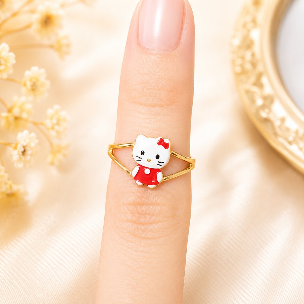 Cincin Anak Emas Muda Hello Kitty berat 0,5 gram