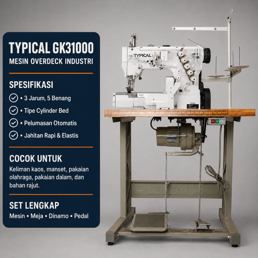Mesin Overdeck Typical Gk31000 Satu Set Mesin Jahit Overdeck