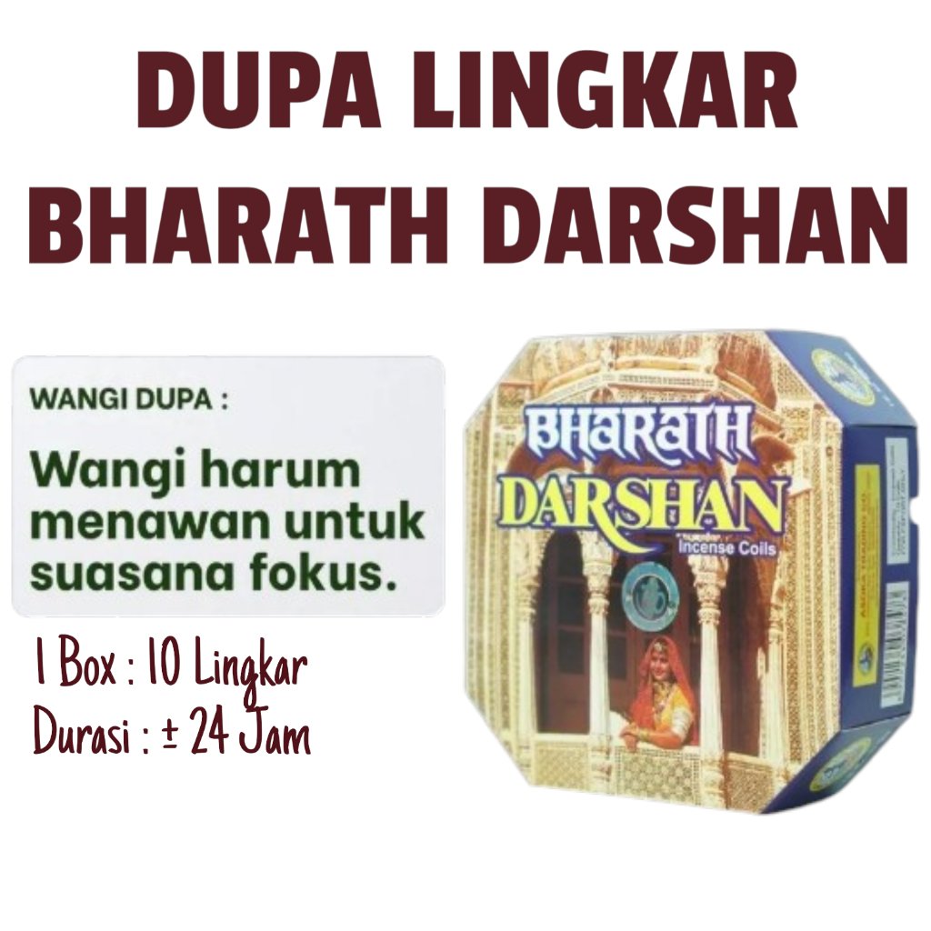 Dupa Darshan Lingkar Bharath Darshan 24 Jam isi 10 Pcs - Coil Dupa