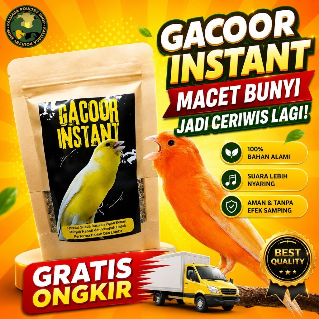 Pakan Gacoor Instant Kenari Pakan Premium Burung Kenari Rajin Bunyi