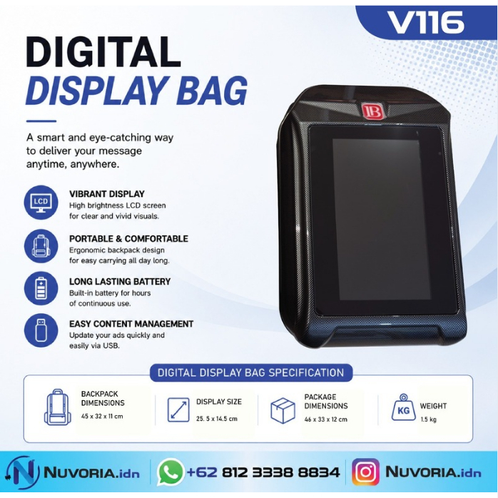 Digital Display Bag | Tas Display LED Backpack Screen Smart Bag | Tas LED Pixel Screen V116