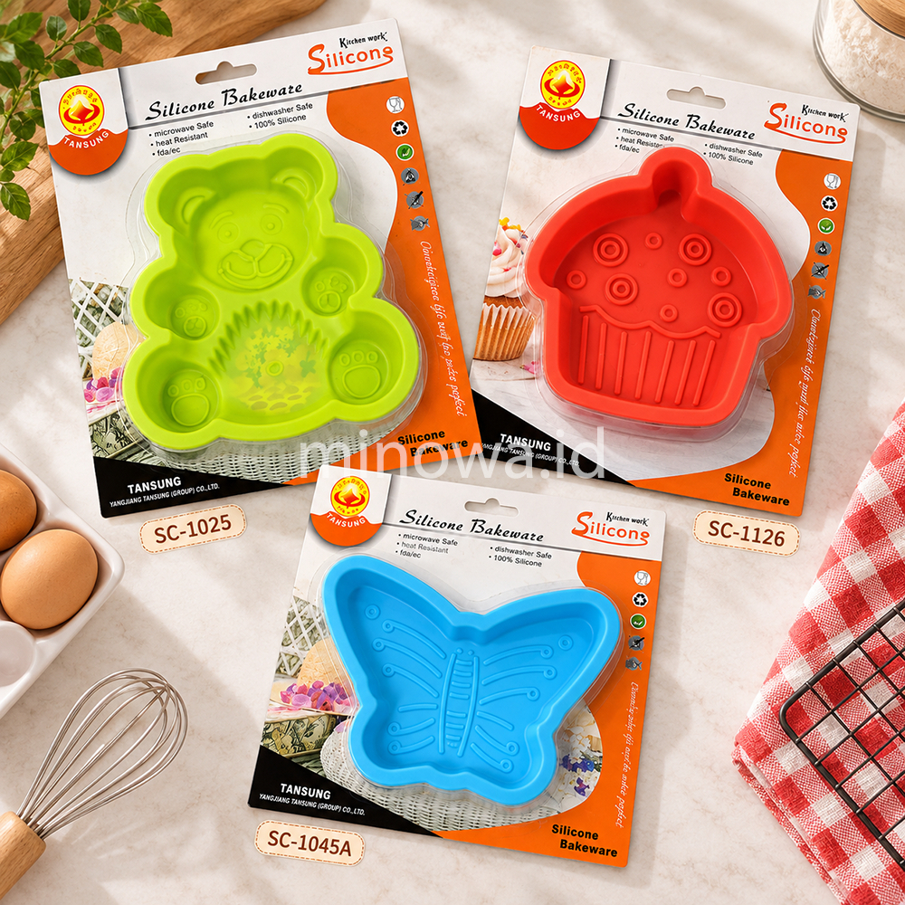 Cetakan Silicone Tansung Silicone Bakeware SC-1025 SC-1126 SC-1045A bentuk beruang cupcake kupu-kupu