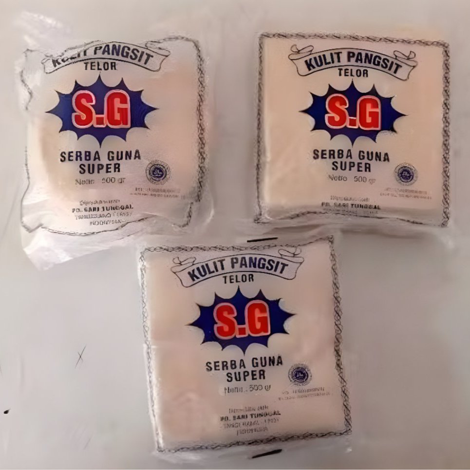 KULIT PANGSIT TELOR MERK SG/SARI BAWANG 500 GRAM