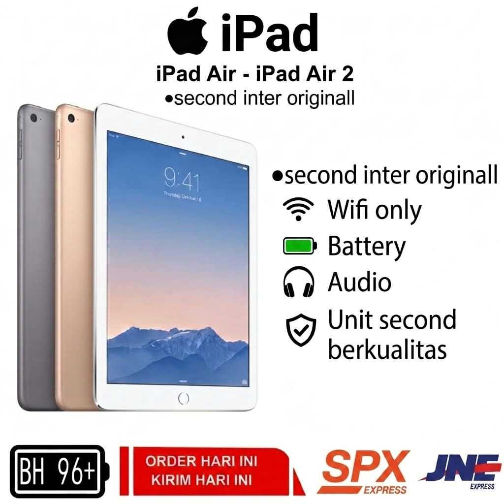 APPLE IPAD AIR  IPAD AIR2 wifi only second original batrai 100% ori