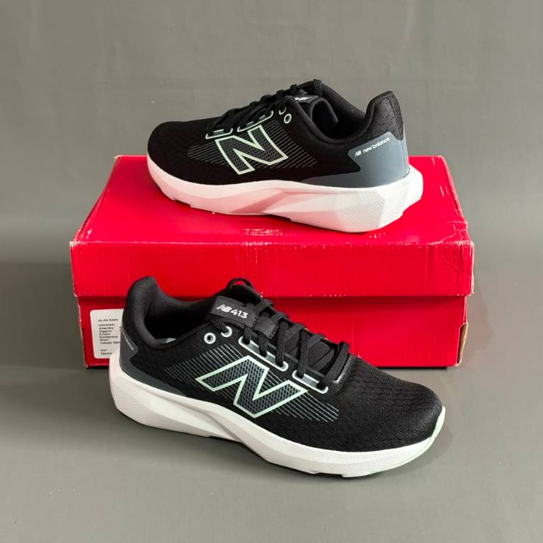 Sepatu Running Wanita Original, NB W413 v3 - Black/White, BNIB resmi PT MAP