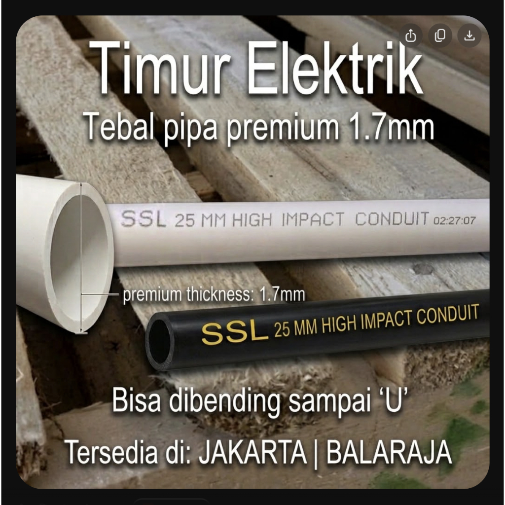 SSL 25MM pipa conduit 25mm pipa listrik 25 mm 290cm