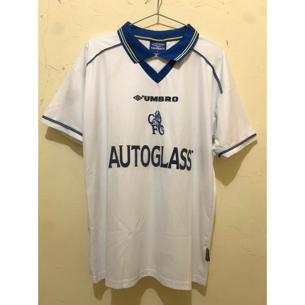 Jersey Chelsea Retro Autoglass Putih Away 1997/1999