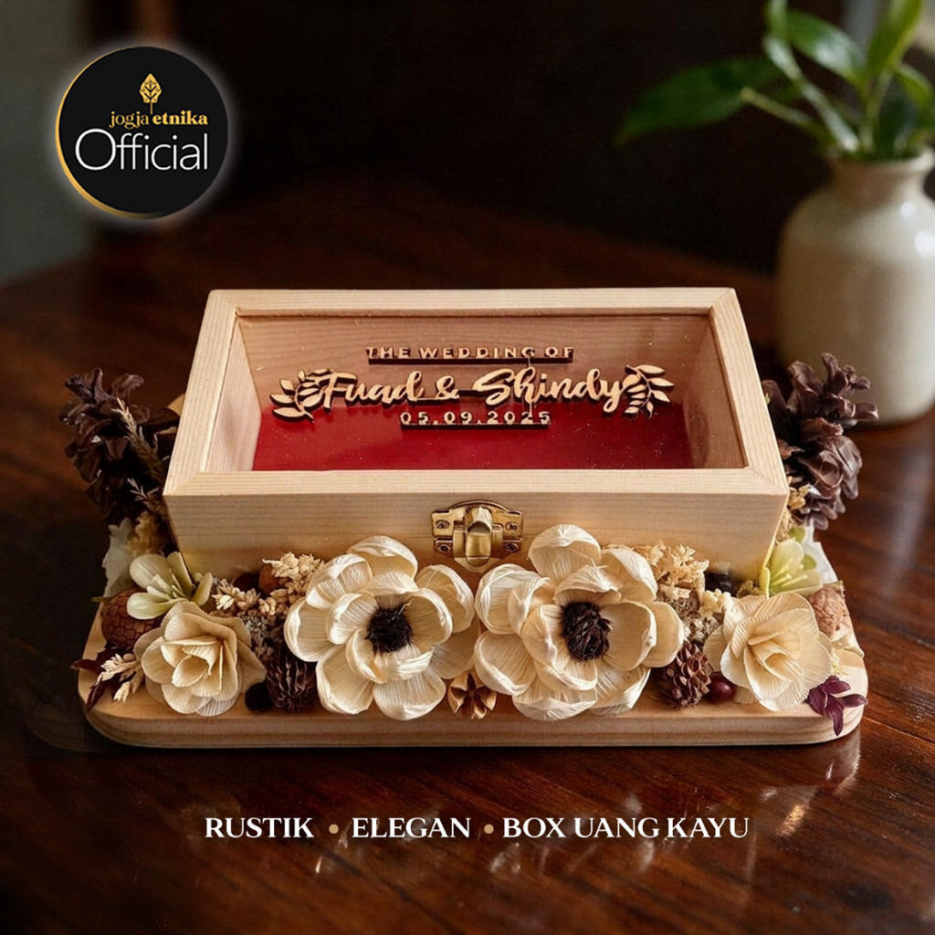 BOX UANG MAHAR KAYU RUSTIC / KOTAK UANG KAYU