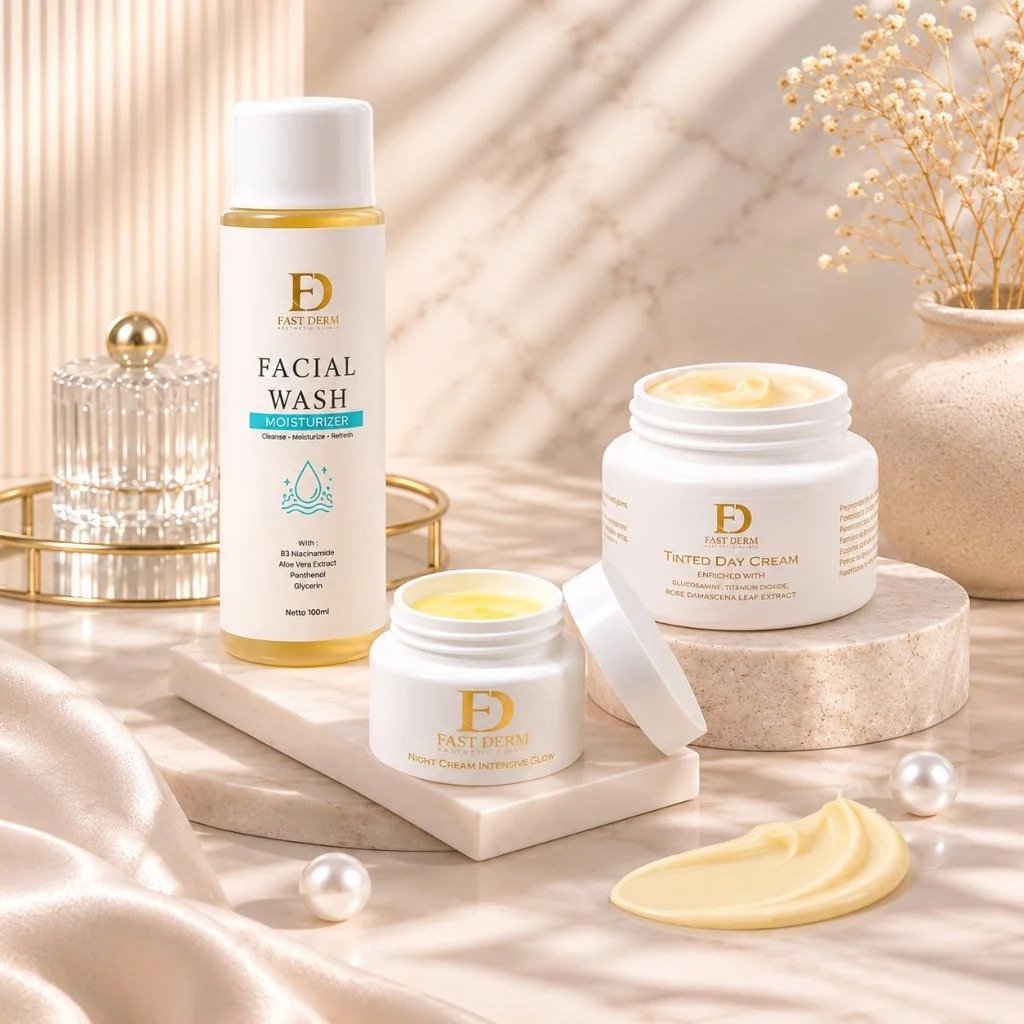Fast Derm Paket Glowing Express Basic Baru Menghilangkan Bintik Hitam Mencerahkan Wajah - agen_kosme