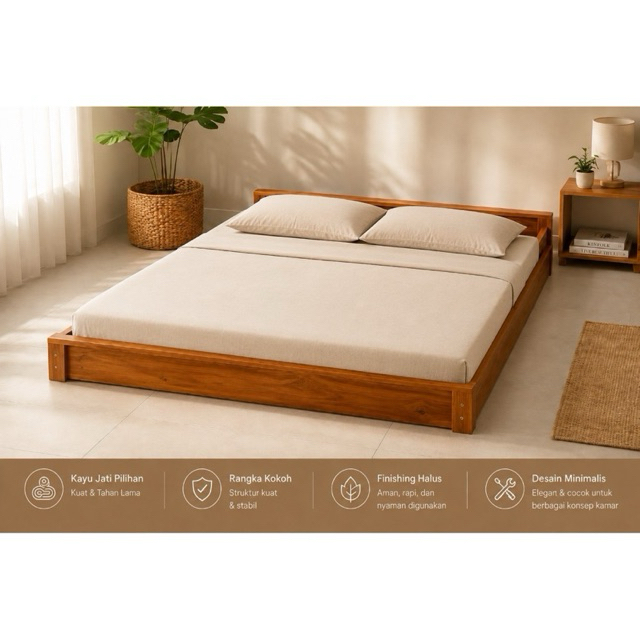 Dipan Tatami | Dipan Jepang | Dipan Lantai Minimalis | Bed Frame Jepang | Dipan Kayu Japandi