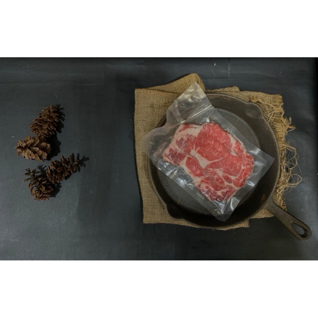 [BEEF SLICE] Yakiniku Ribeye Prime Steer Grass Fed Australia 250g - Halal Segar Vacuum Pack