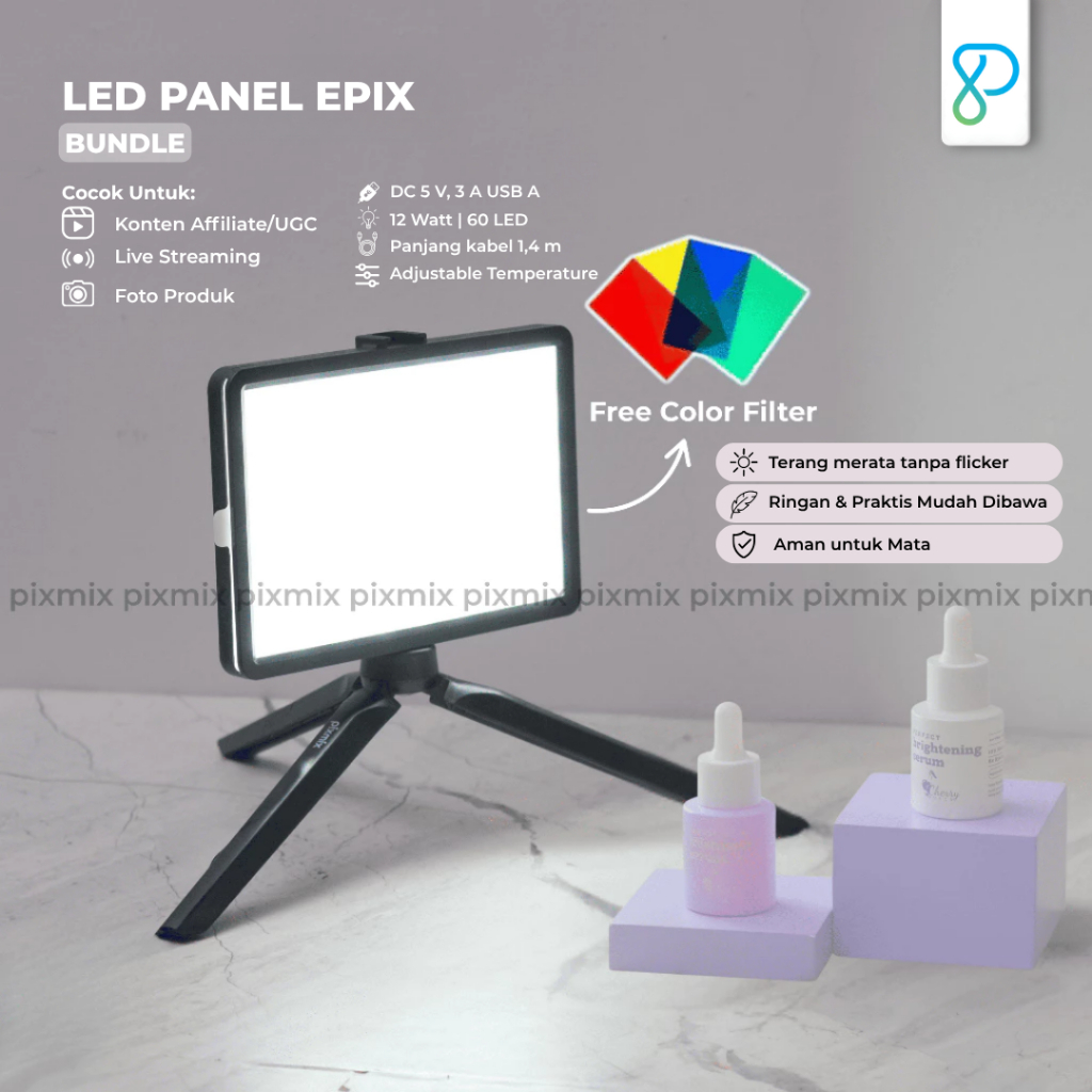 Lampu Mini Studio - LED Panel Epix / Lampu Foto Produk / Lighting