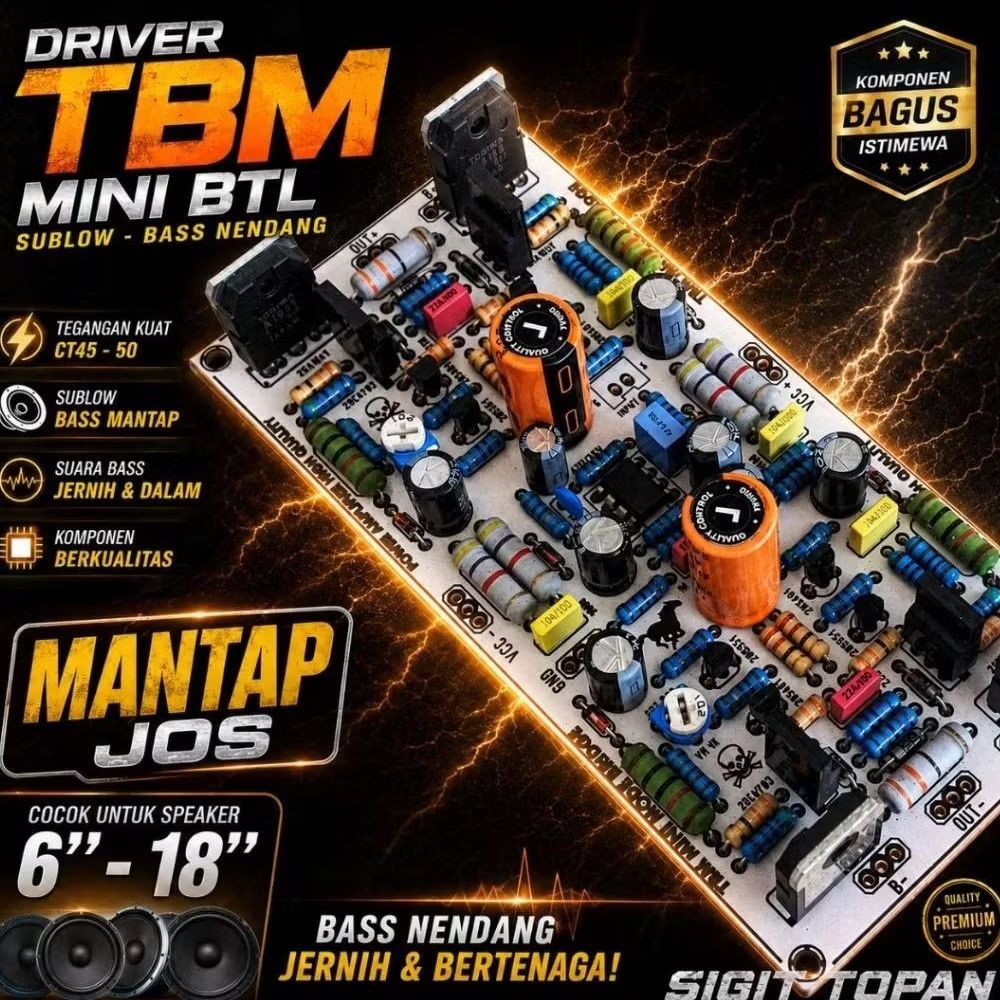 Driver TBM Mini BTL Power Amplifier Board Bass Mantap Komponen Bagus