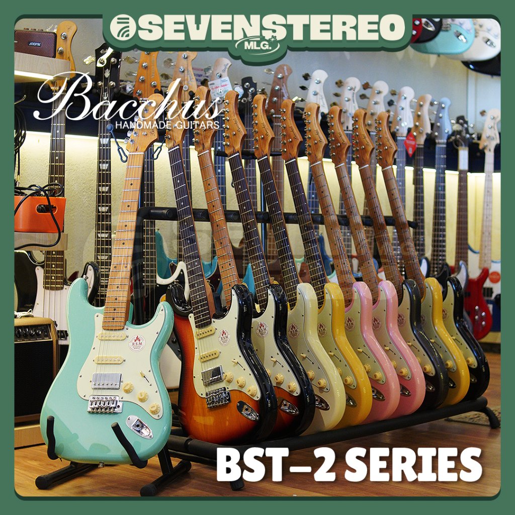 Bacchus BST‑2‑RSM/R ROSEWOOD – Roasted Maple Series, Gitar Elektrik Serbaguna untuk Semua Genre BST 