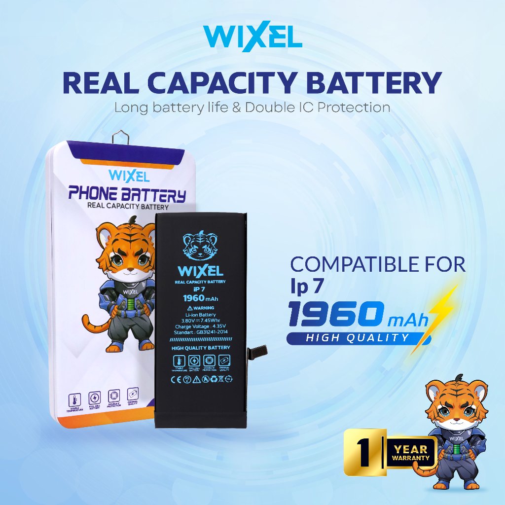WIXEL Baterai Iphone 7 7G Batre Batrai Battery Dual Double Power Original HP Handphone Apple Ip Ori