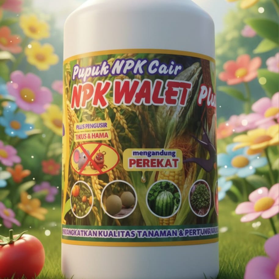 Pupuk NPK Cair NPK Walet Plus Plus Pengusir Tikus & Hama mengandung Perekat untuk Tanaman