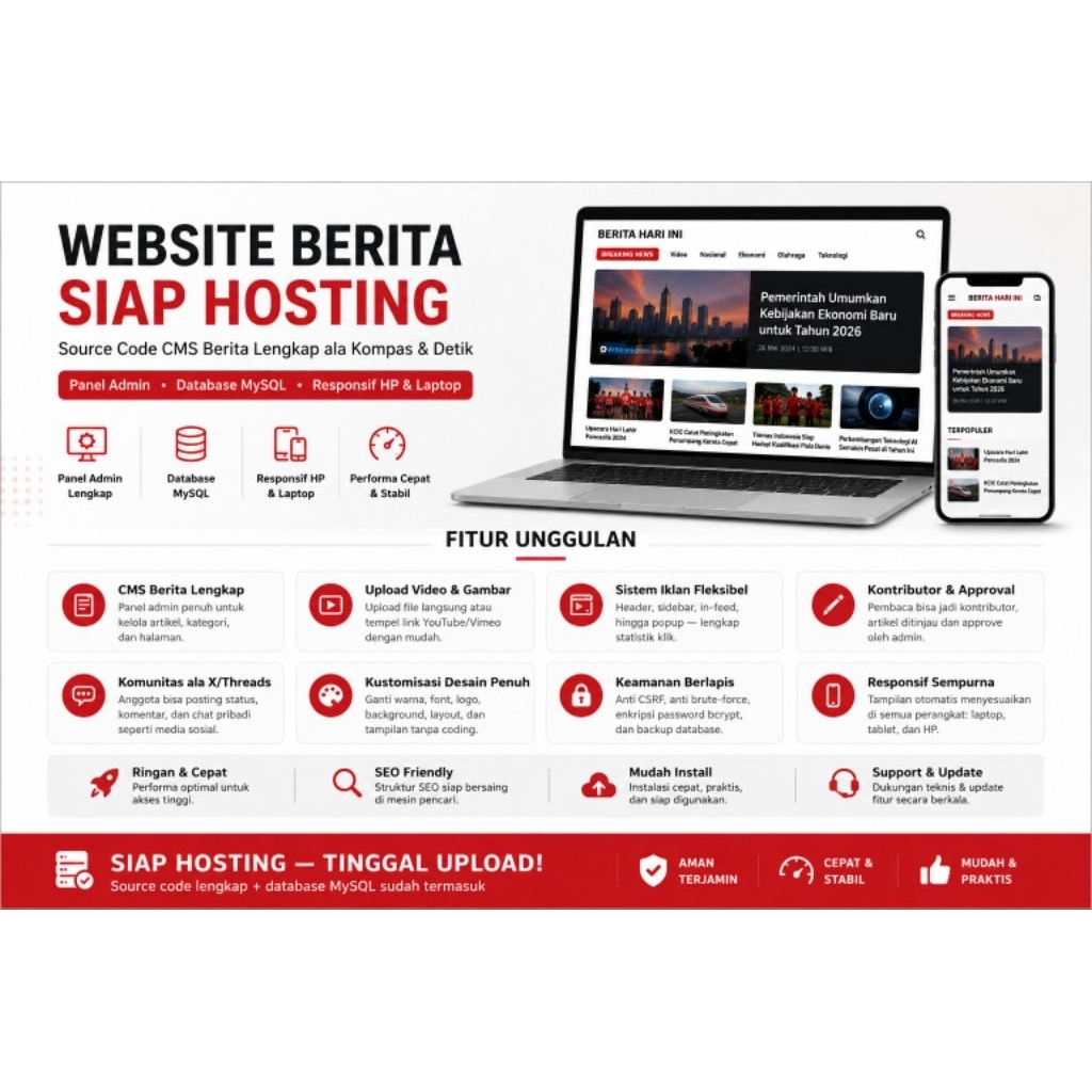 Website Portal Berita CMS bukan wordpress.