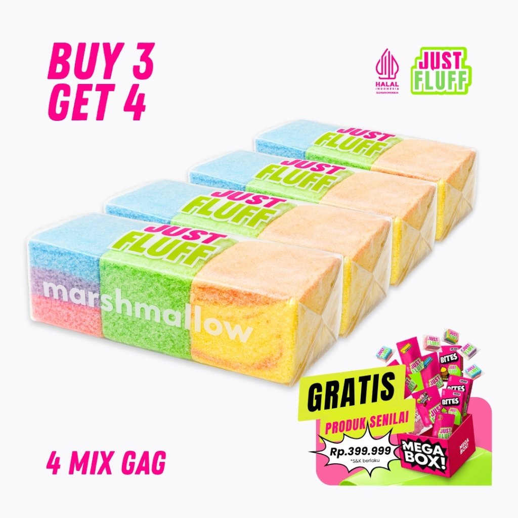 MARSHMALLOW MIX REGULER 4 PACK JUSTFLUFF [HALAL]