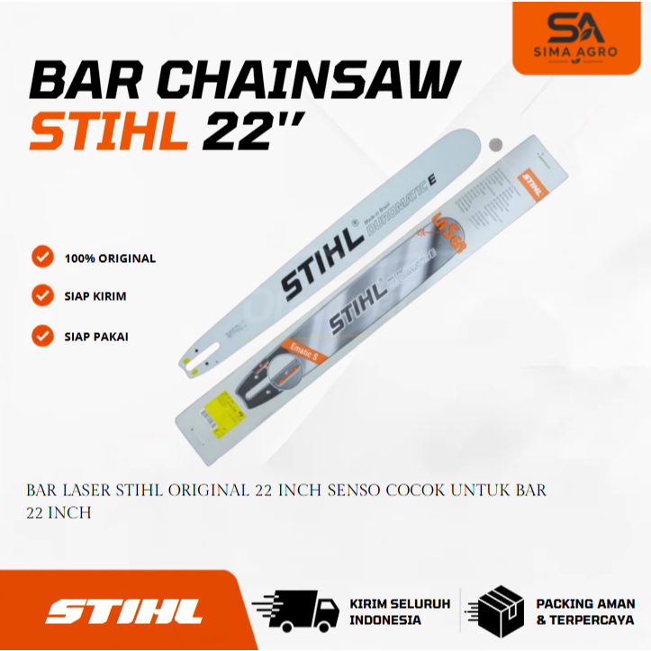 Bar Chainsaw STIHL 22 Inch Original Senso Cocok Untuk Bar 22 Inch