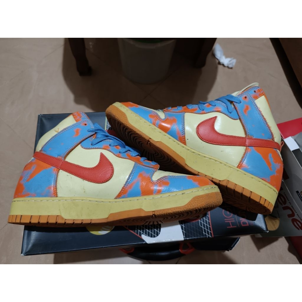 nike dunk hi 1985 SP orange acid wash size 12