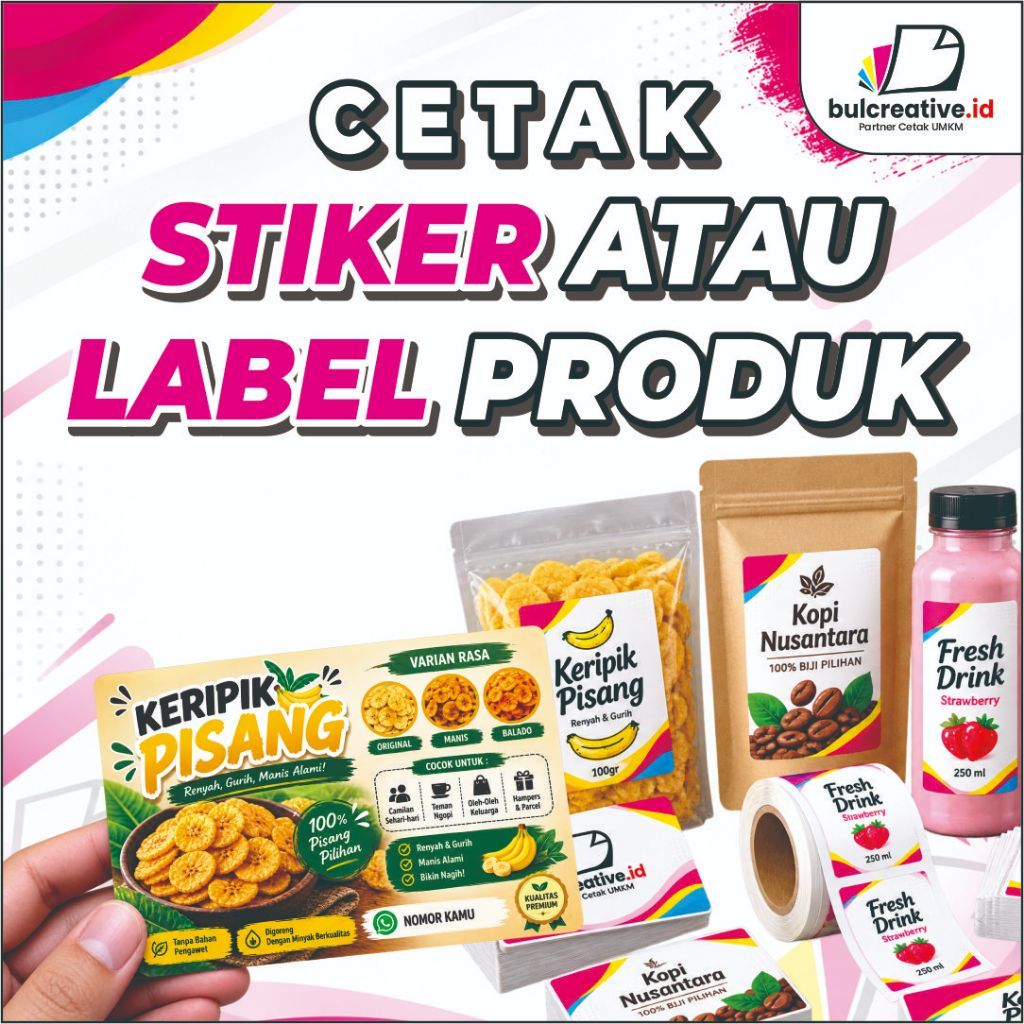 STIKER LABEL PRODUK MAKANAN / SNACK
