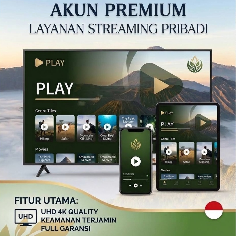 Akun Premium Layanan Streaming Pribadi UHD 4K untuk TV Smartphone Tablet
