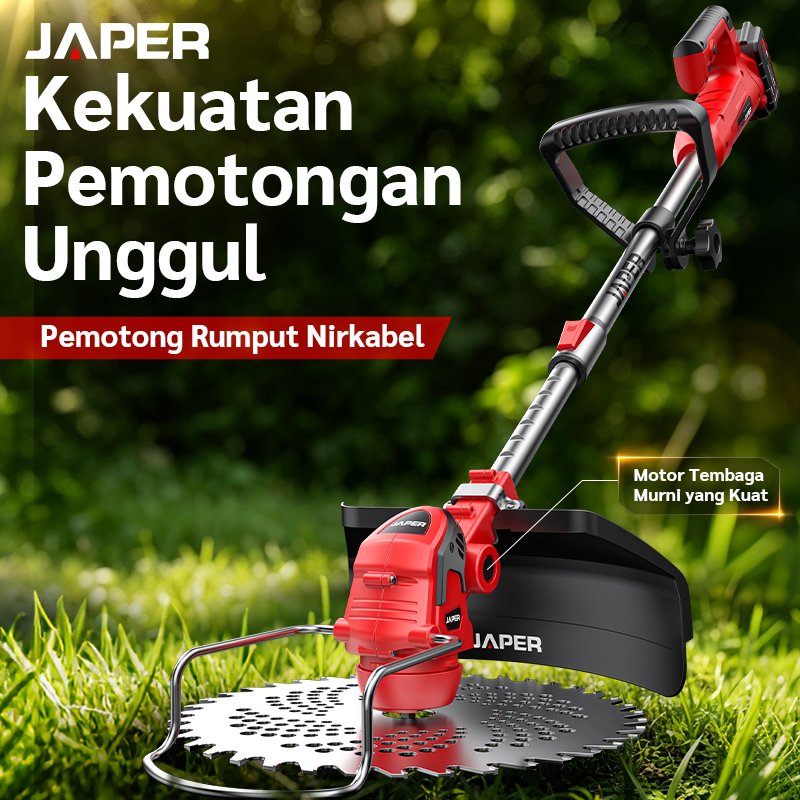 JAPER Mesin Potong Rumput baterai mesin pemotong rumput listrik rumput listrik pemotong ulang alat p