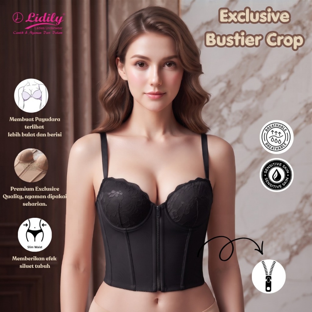 Longtorso Crop Peramping Perut | Longtorso Pengecil Corset Bra Pelangsing Korset Lydyly Lb1720