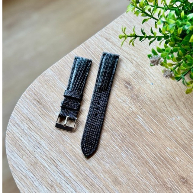 Genuine Lizard Leather Watch Strap – Black