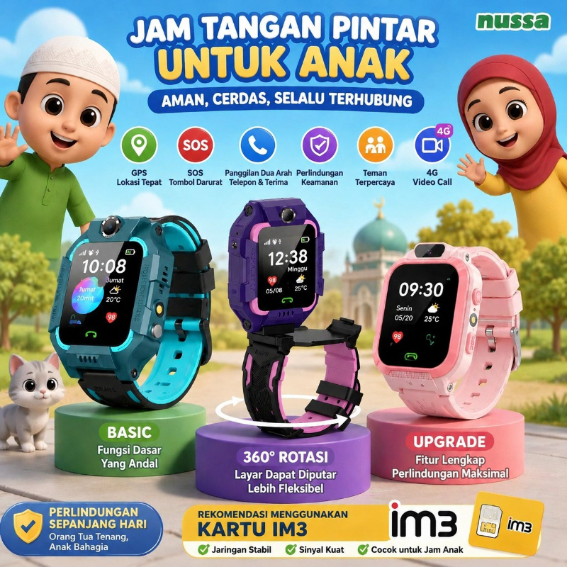 Q19 kids Smartwatch Jam anak telepon anak Gps Digital Smartwatch anak Waterproof IP67 Anti Air VC Bi