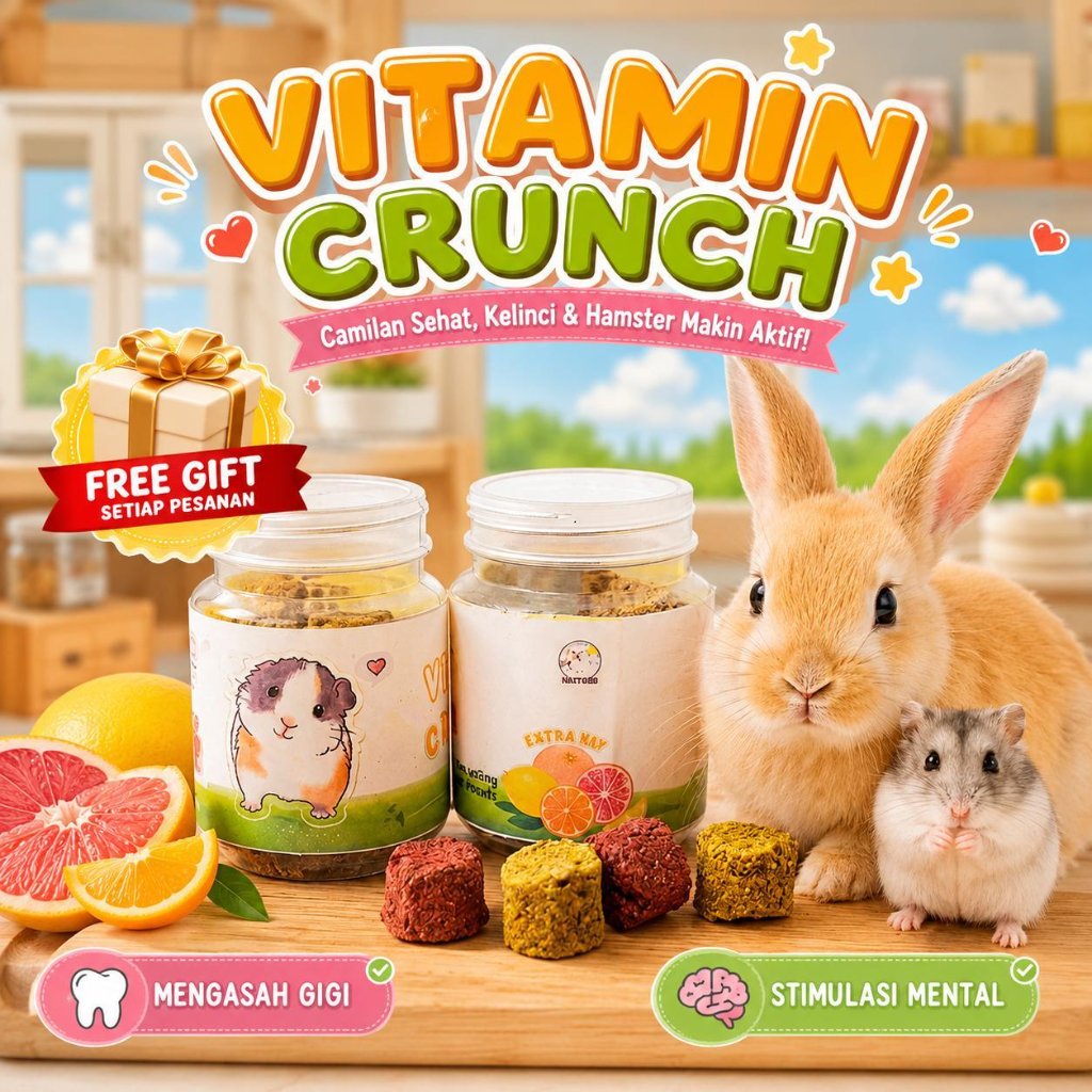 PROMO Vitamin Crunch small size Snack Marmut/Kelinci 60g Multivitamin Berkualitas