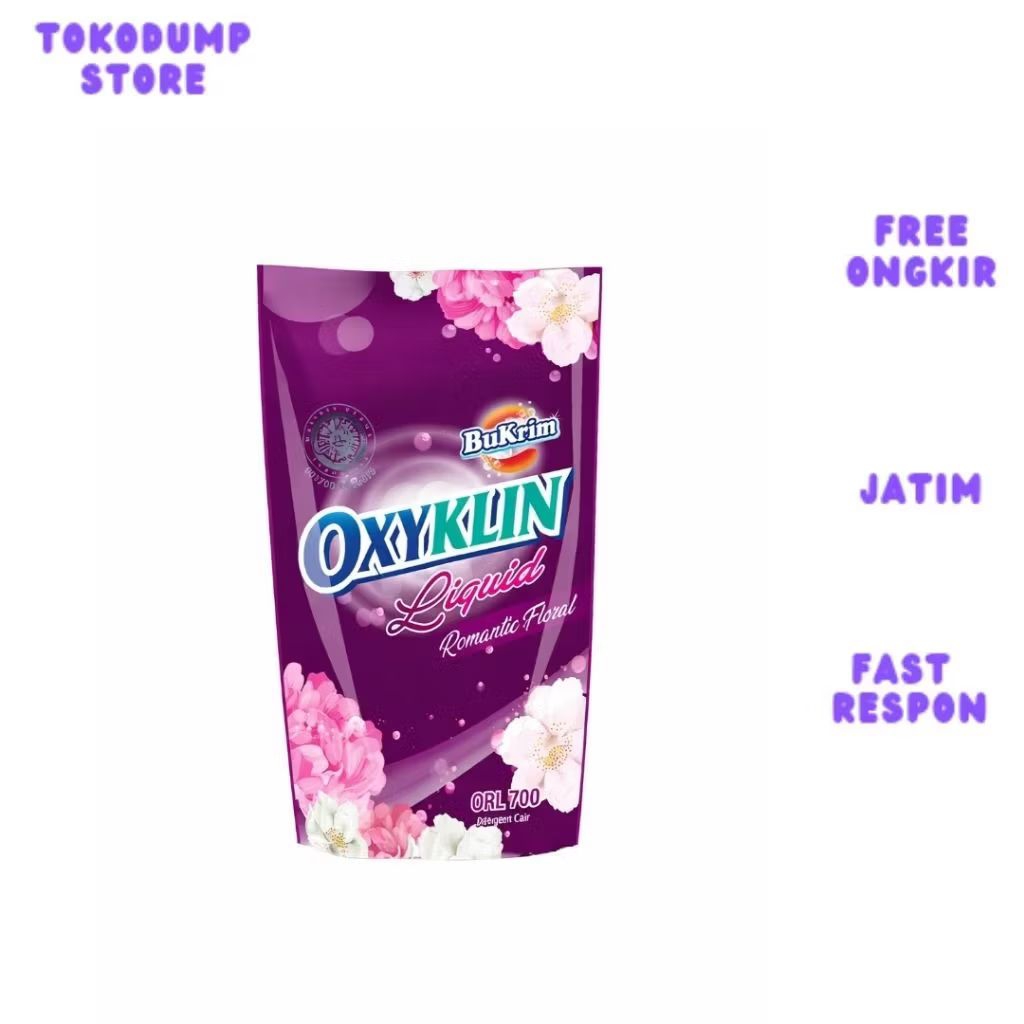 oxyklin detergen cair 700ml pouch