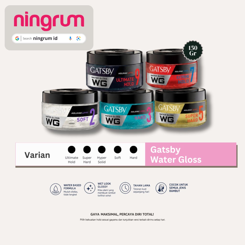 Ningrum - [150gr] Gatsby Water Gloss Pomade Hair Styling 9017