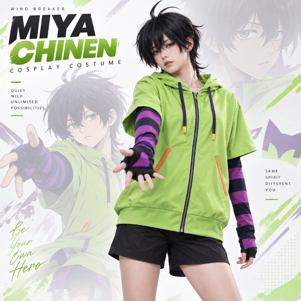 Miya Chinen SK8 the Infinity Jacket Cosplay Anime SET