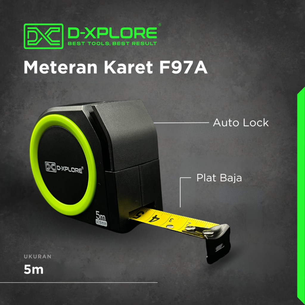 D-XPLORE Meteran Karet F97A / Meteran Tahan Banting / Measuring tape / Gulung / Pita ukur