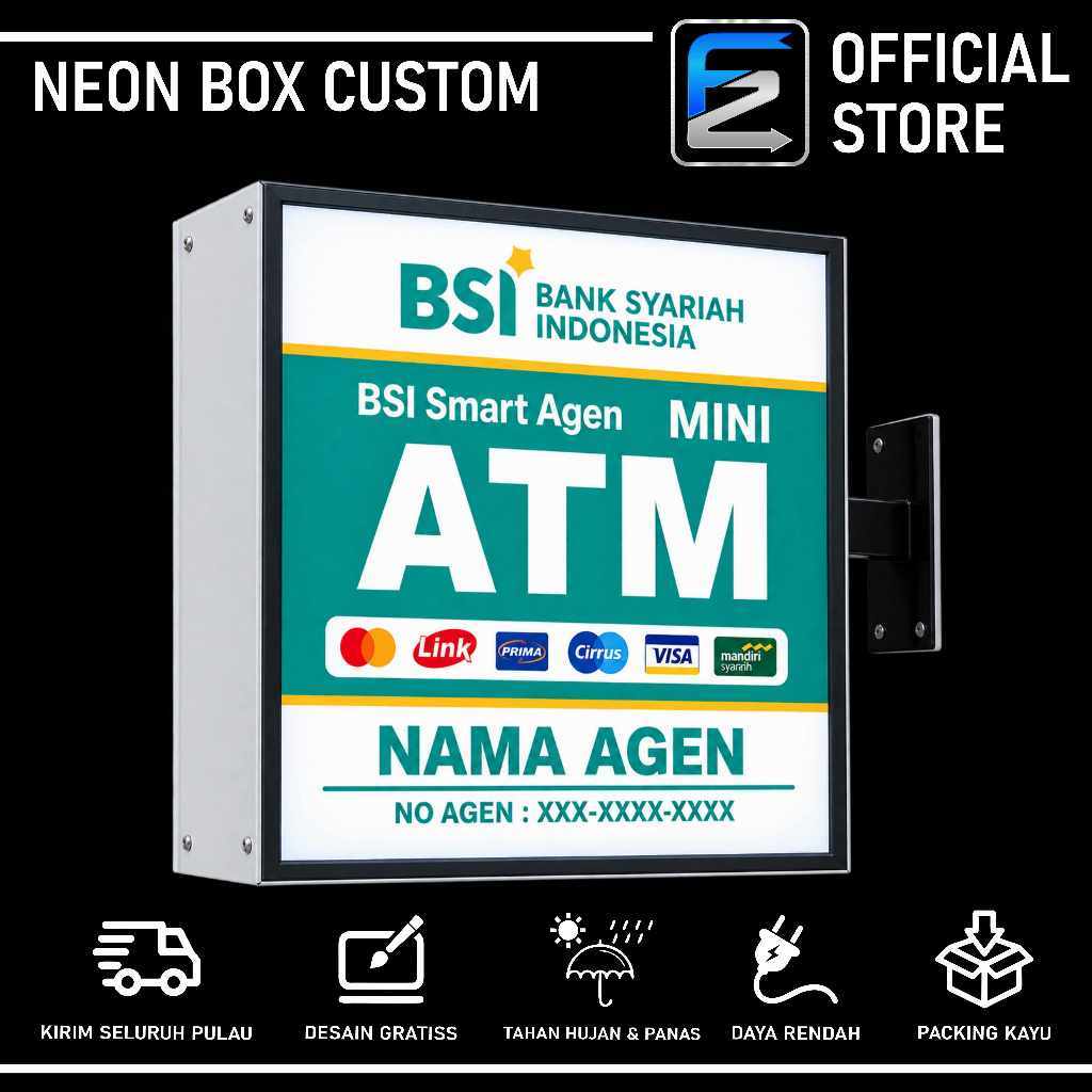 NEON BOX BSI AGEN SMART 1hari Pembuatan berbahan akrilik