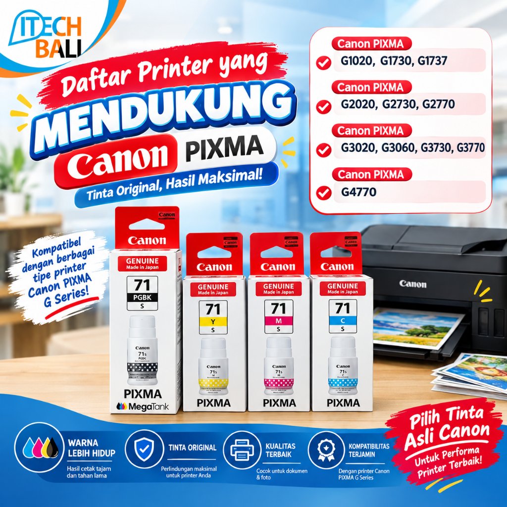 Tinta Canon 71 100% ORIGINAL For Canon G1020 G2020