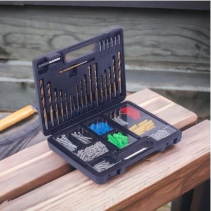 Krisbow Set Perlengkapan Mata Bor 301 pcs Drill Bit Mata Drill Ujung Bor Bit Bor