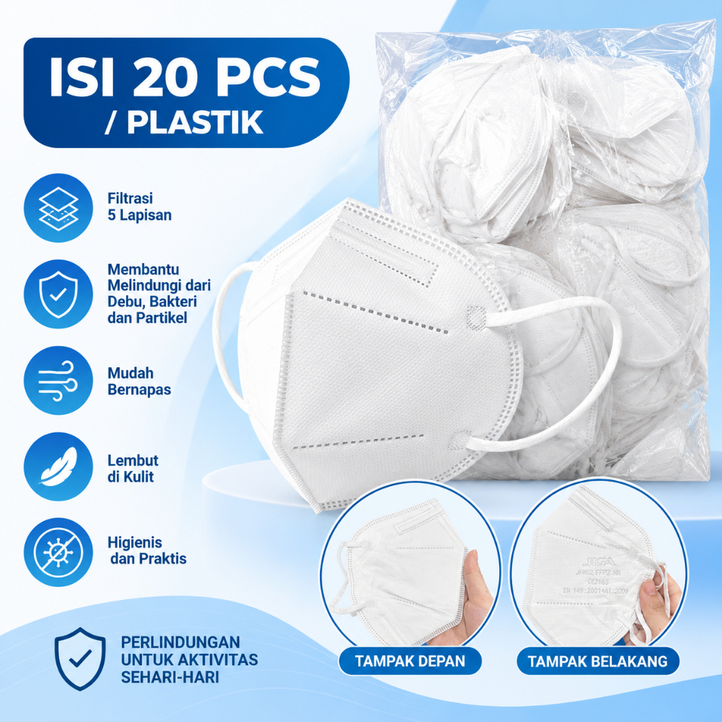 Masker FFP2 Masker KN95 No Brand Isi 20 Pcs