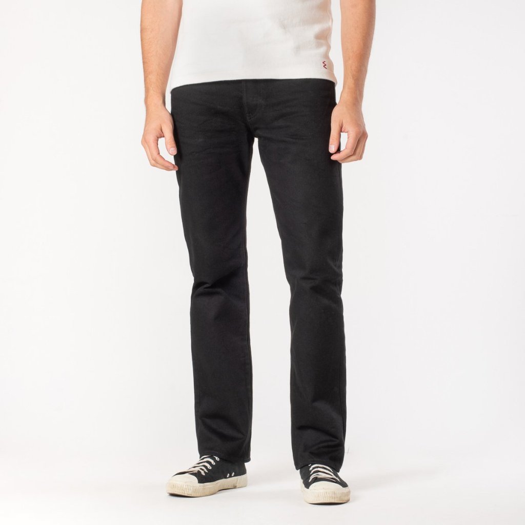 Iron Heart IH-666S 14oz Black x Black Selvedge Slim Straight Cut Jeans